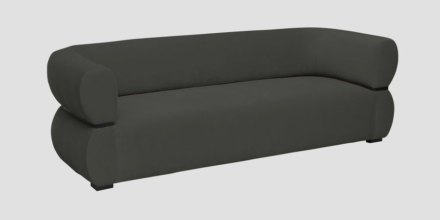 Kula Velvet 3 Seater Sofa In Hory Grey Colour - Febonic Living