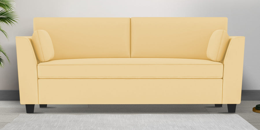 Bristo Velvet 3 Seater Sofa In Sandy Beige Colour With Storage - Febonic Living
