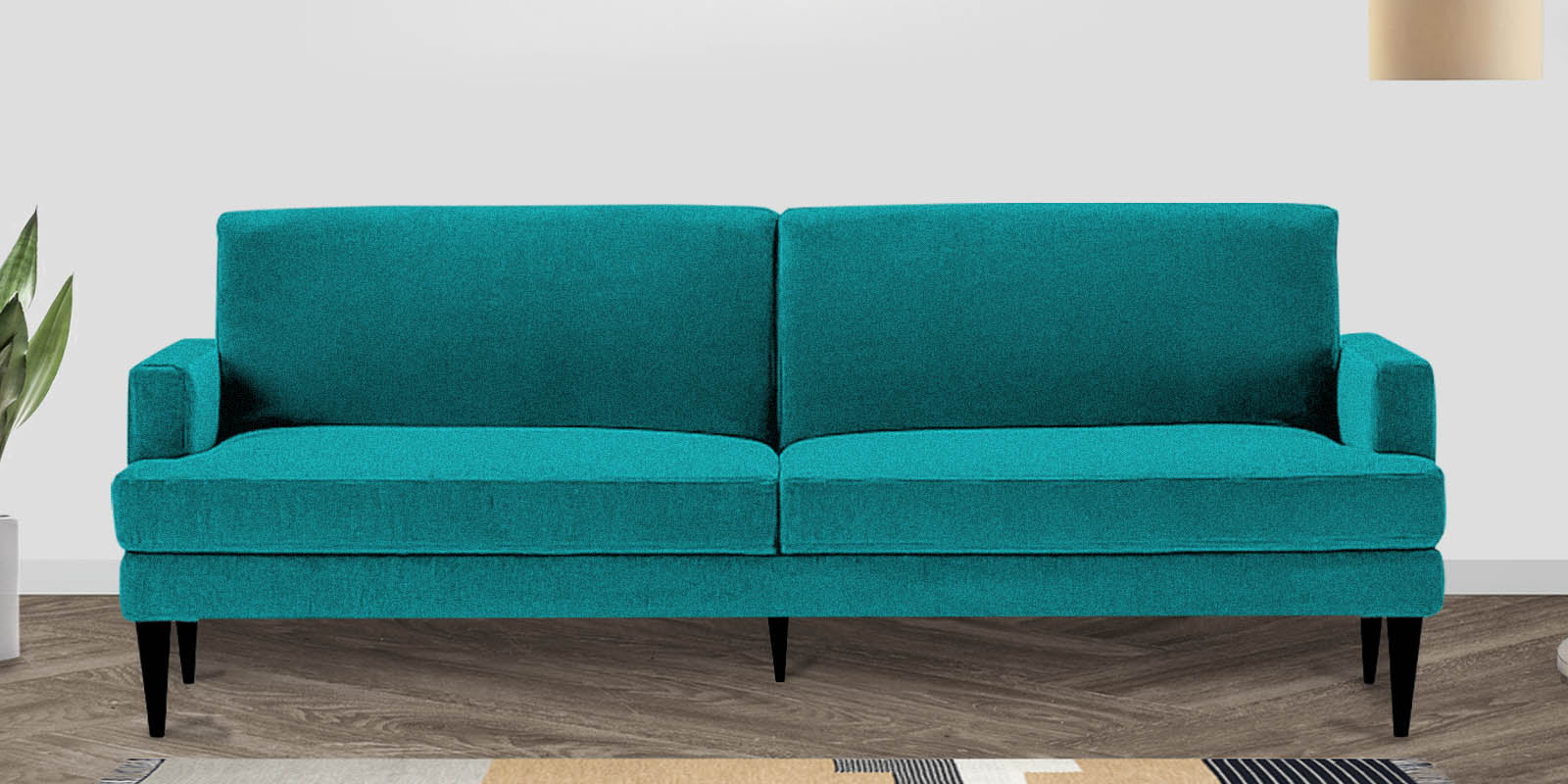 Zoya Fabric 3 Seater Convertable Sofa Cum Bed in Sea Green Colour