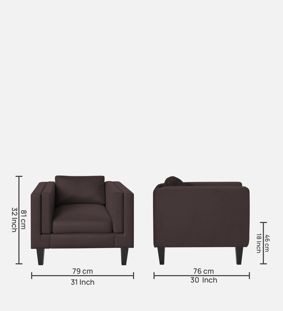 Jasper Velvet 1 Seater Sofa In Mocha Brown Colour - Febonic Living