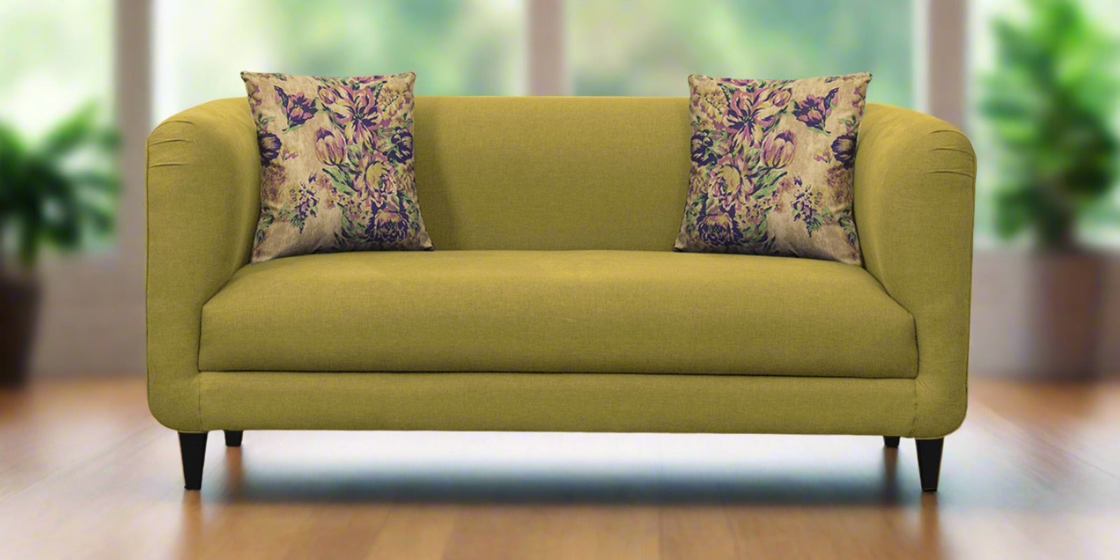 Niki Fabric 2 Seater Sofa in Parrot Green Colour