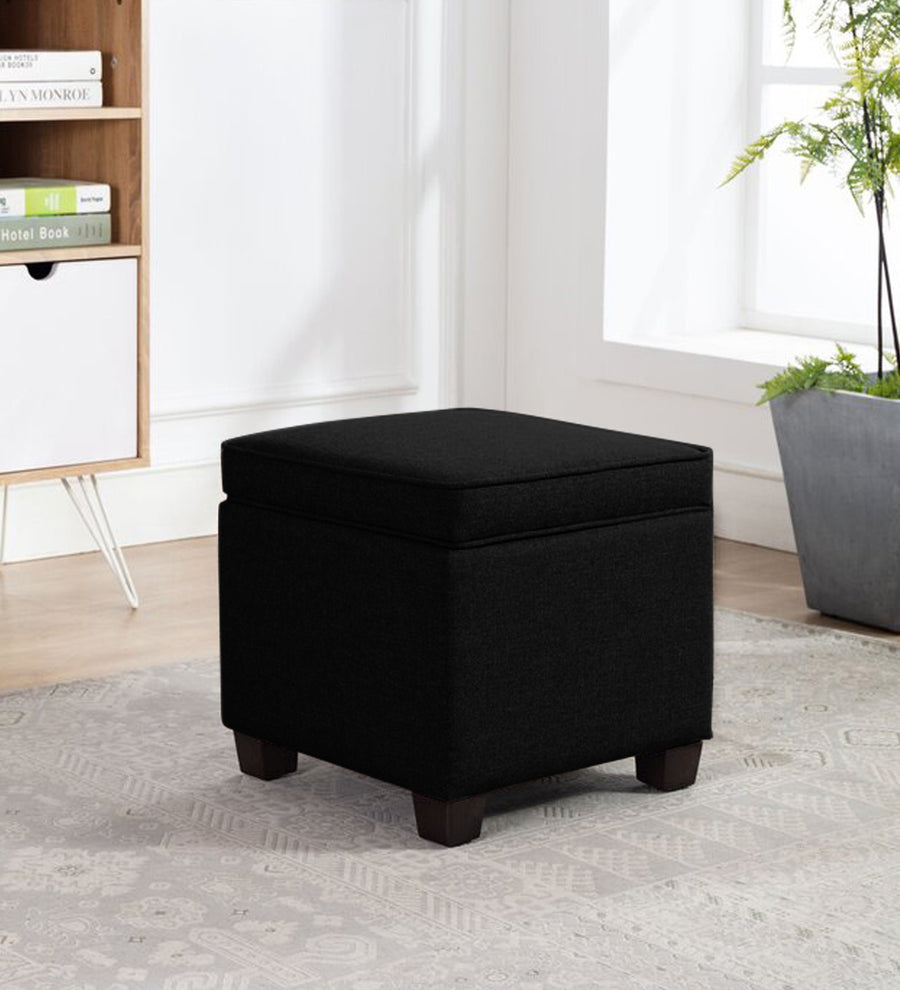 Sudan Fabric Ottoman In Zed Black Colour With Storage - Febonic Living