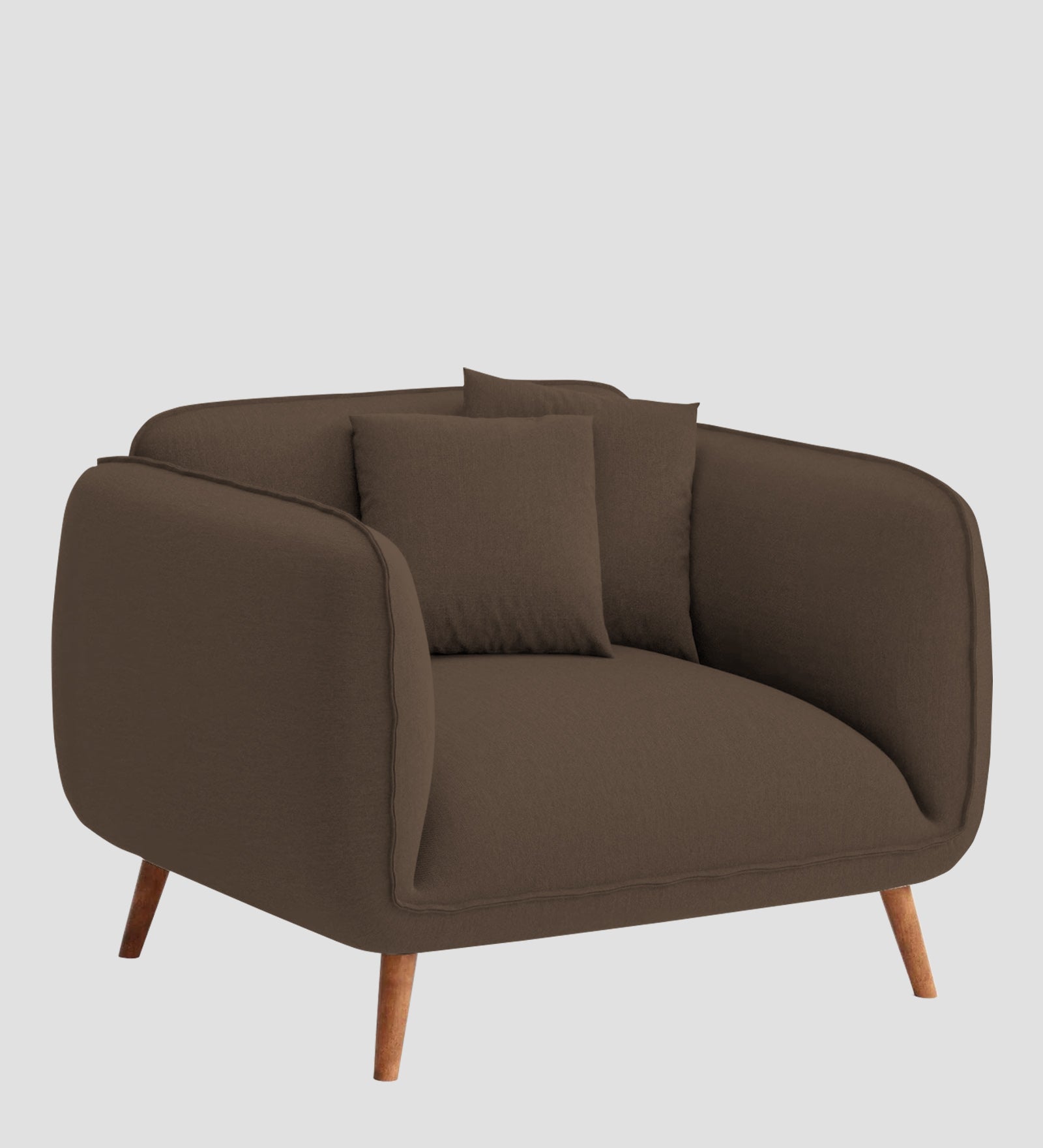 Zia Fabric 1 Seater Sofa In  Rosy Brown Colour - Febonic Living