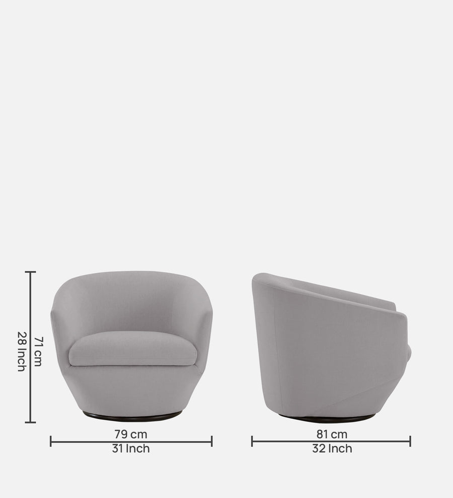 Haddie Velvet Swivel Chair In Concrete Grey Colour - Febonic Living