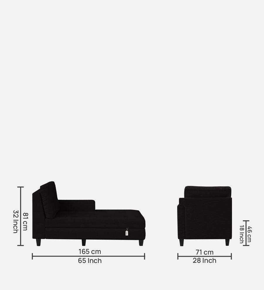Royee Fabric Rhs Chaise Lounger In Cara Brown Colour With Storage - Febonic Living