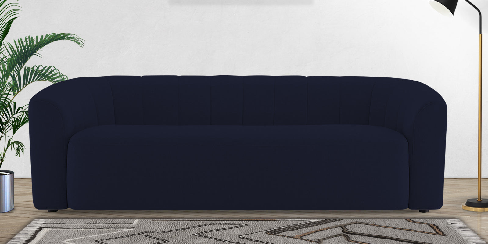 Mara Fabric 3 Seater Sofa In Royal Blue Colour - Febonic Living