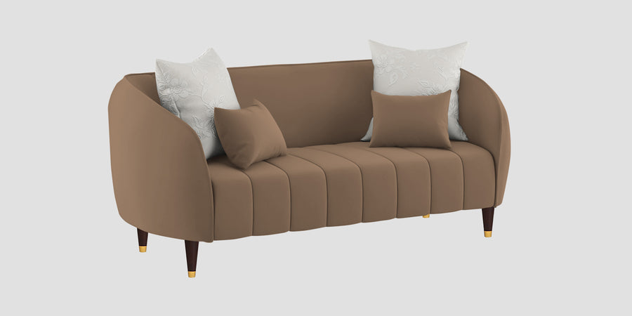 Hairo Velvet 2 Seater Sofa In Mocha Mouse Colour - Febonic Living