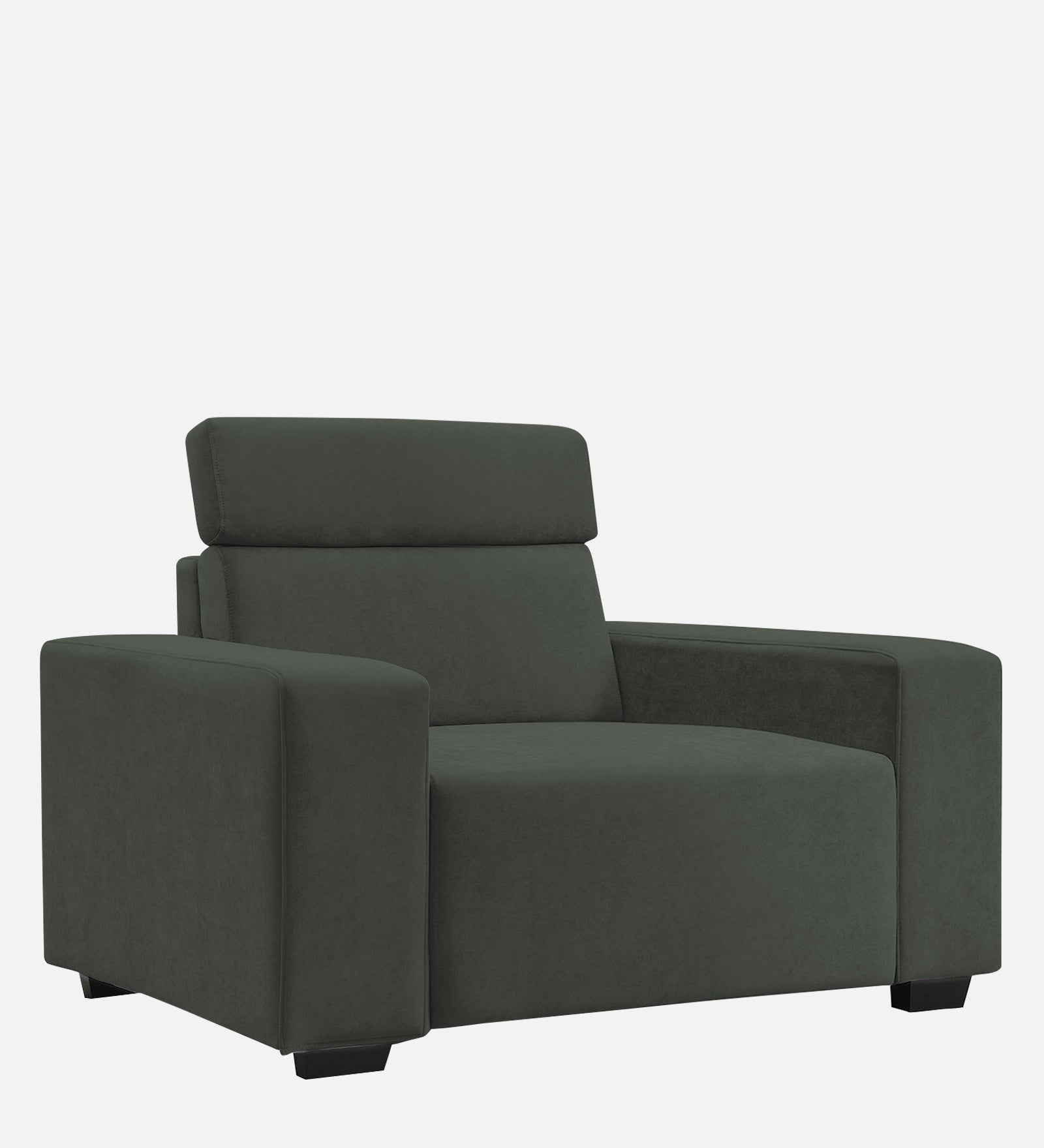 Hiro Fabric 1 Seater Sofa In  I-Land Green Colour - Febonic Living