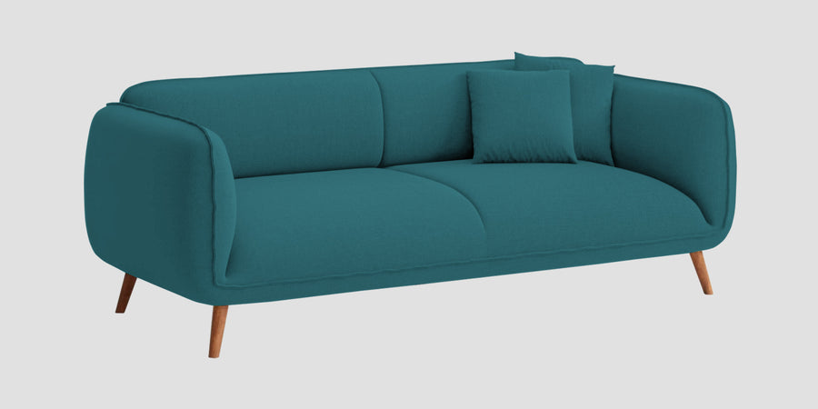 Zia Fabric 3 Seater Sofa In Water Blue Colour - Febonic Living