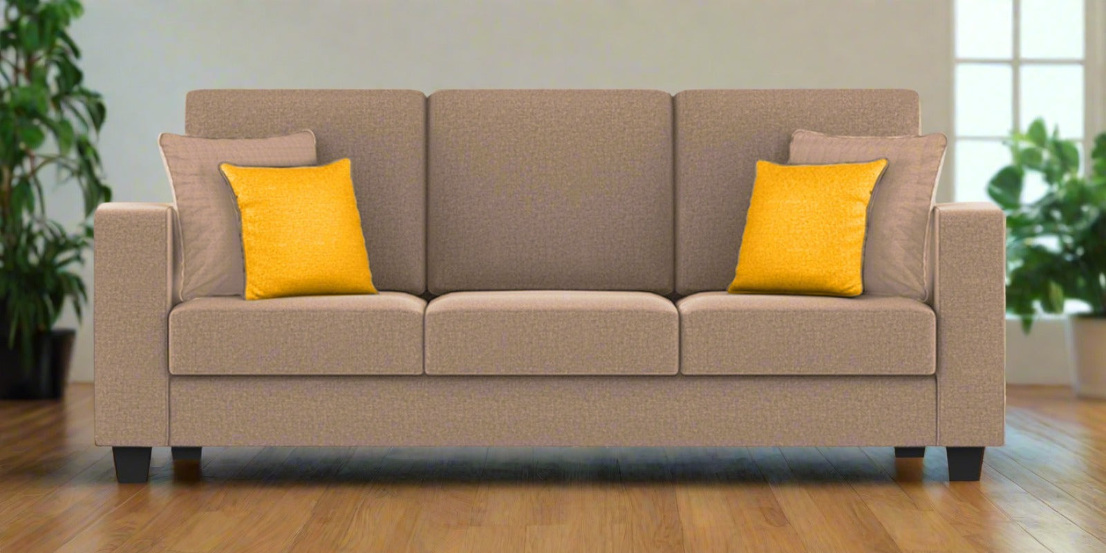 Nabi Fabric 3 Seater Sofa In Cookie Beige Colour