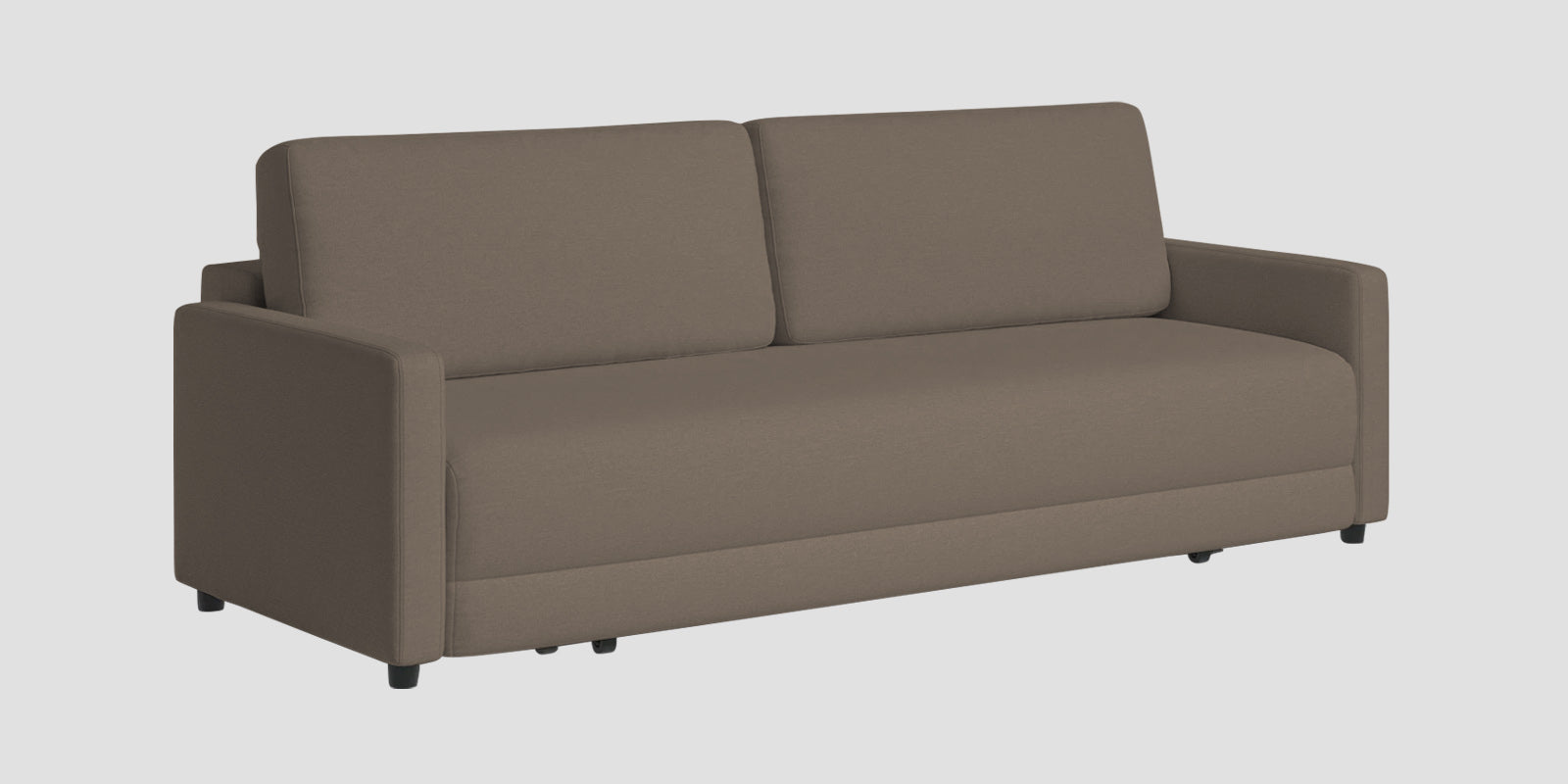 Leora Fabric 3 Seater Convertible Sofa Cum Bed In Hazel Beige Colour - Febonic Living
