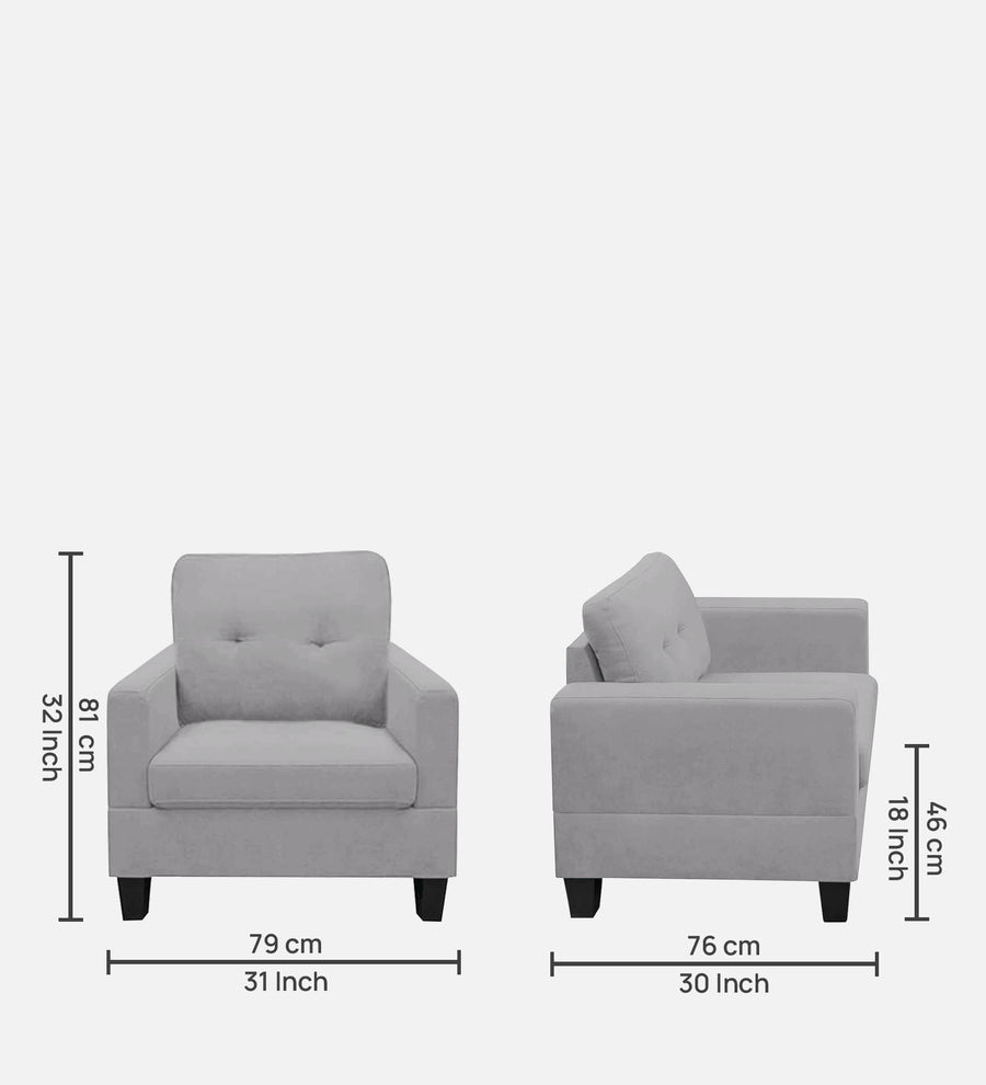 Thomas Fabric 1 Seater Sofa In Lit Grey Colour - Febonic Living