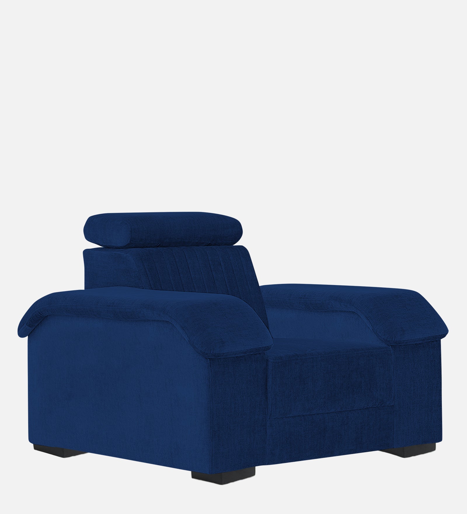 Draco Fabric 1 Seater Sofa In Royal Blue Colour