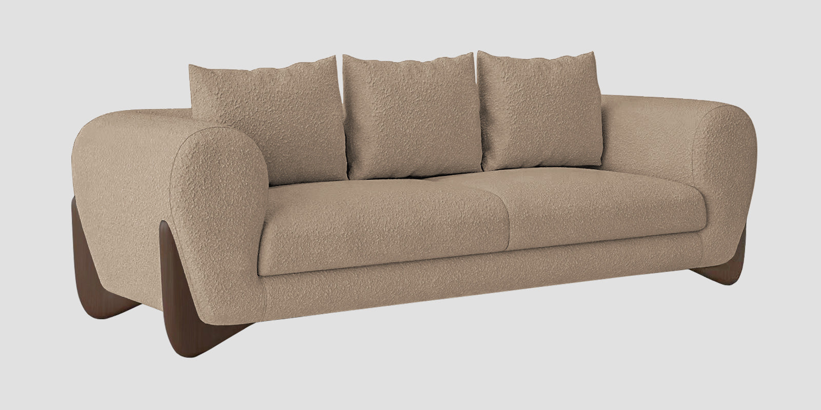 Boko Boucle 3 Seater Sofa In Mushroom Beige Colour - Febonic Living