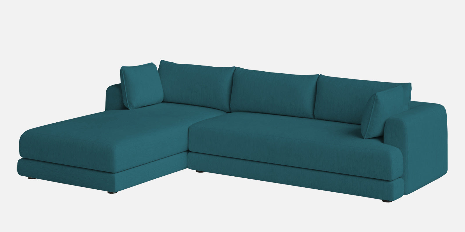 Ziggy Fabric LHS Sectional Sofa (3+Lounger) in Water Blue Colour