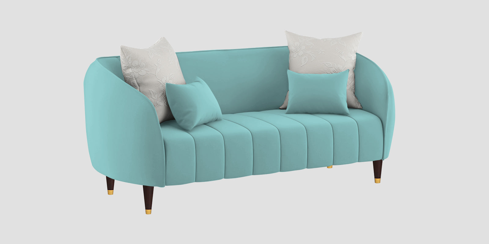 Hairo Velvet 2 Seater Sofa In Barmunda Aqua Colour - Febonic Living