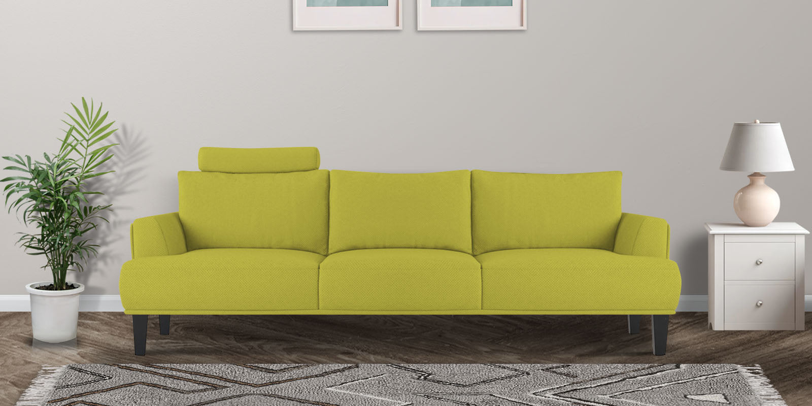 Como Fabric 3 Seater Sofa in Parrot Green Colour