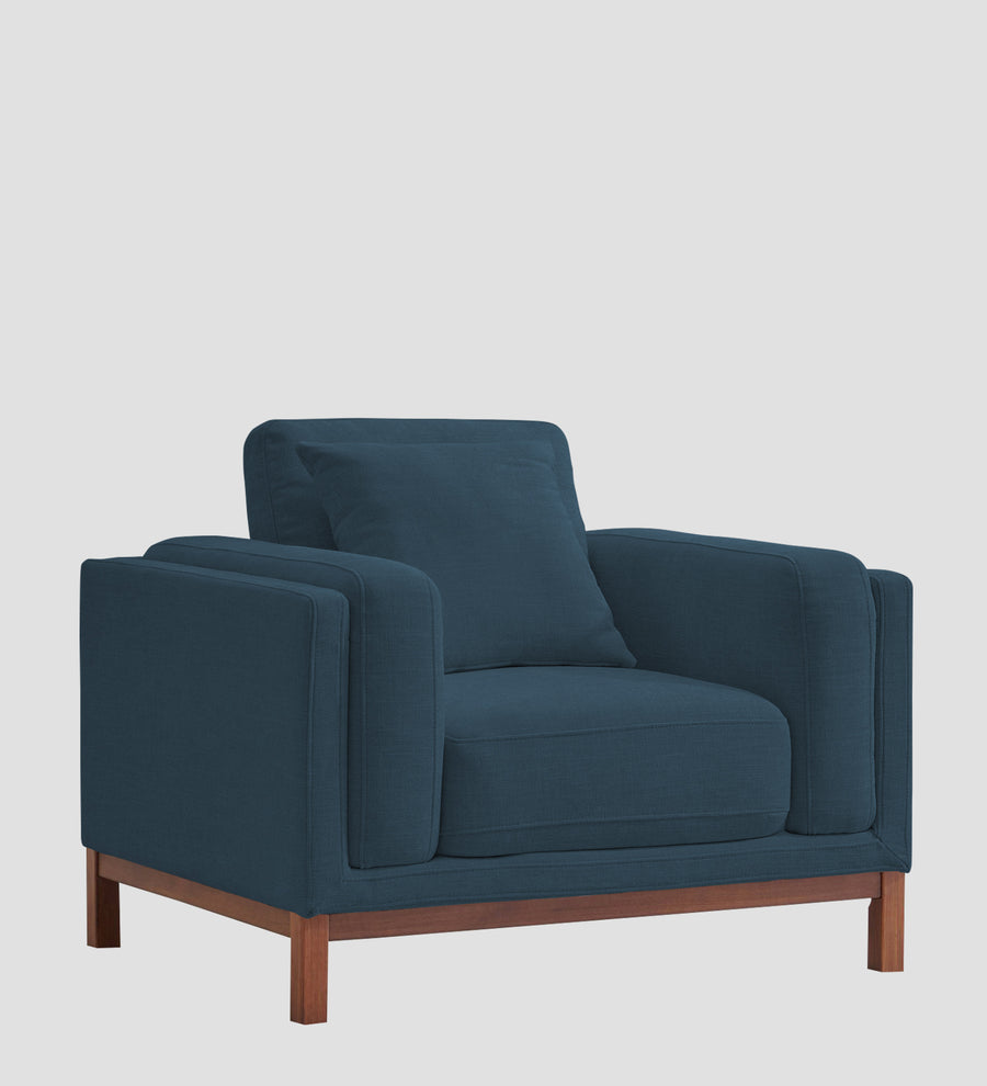Borry Fabric 1 Seater Sofa In Cool Blue Colour - Febonic Living