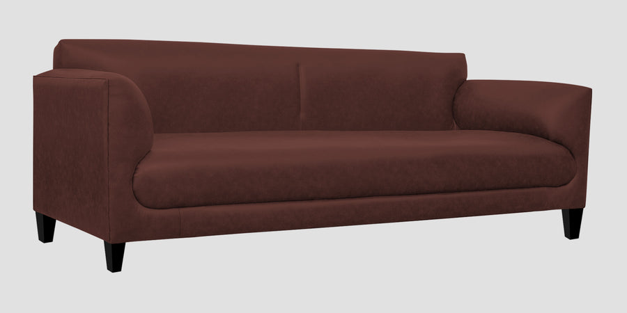 Convi Leatherette 3 Seater Sofa In Wine Brown Colour - Febonic Living