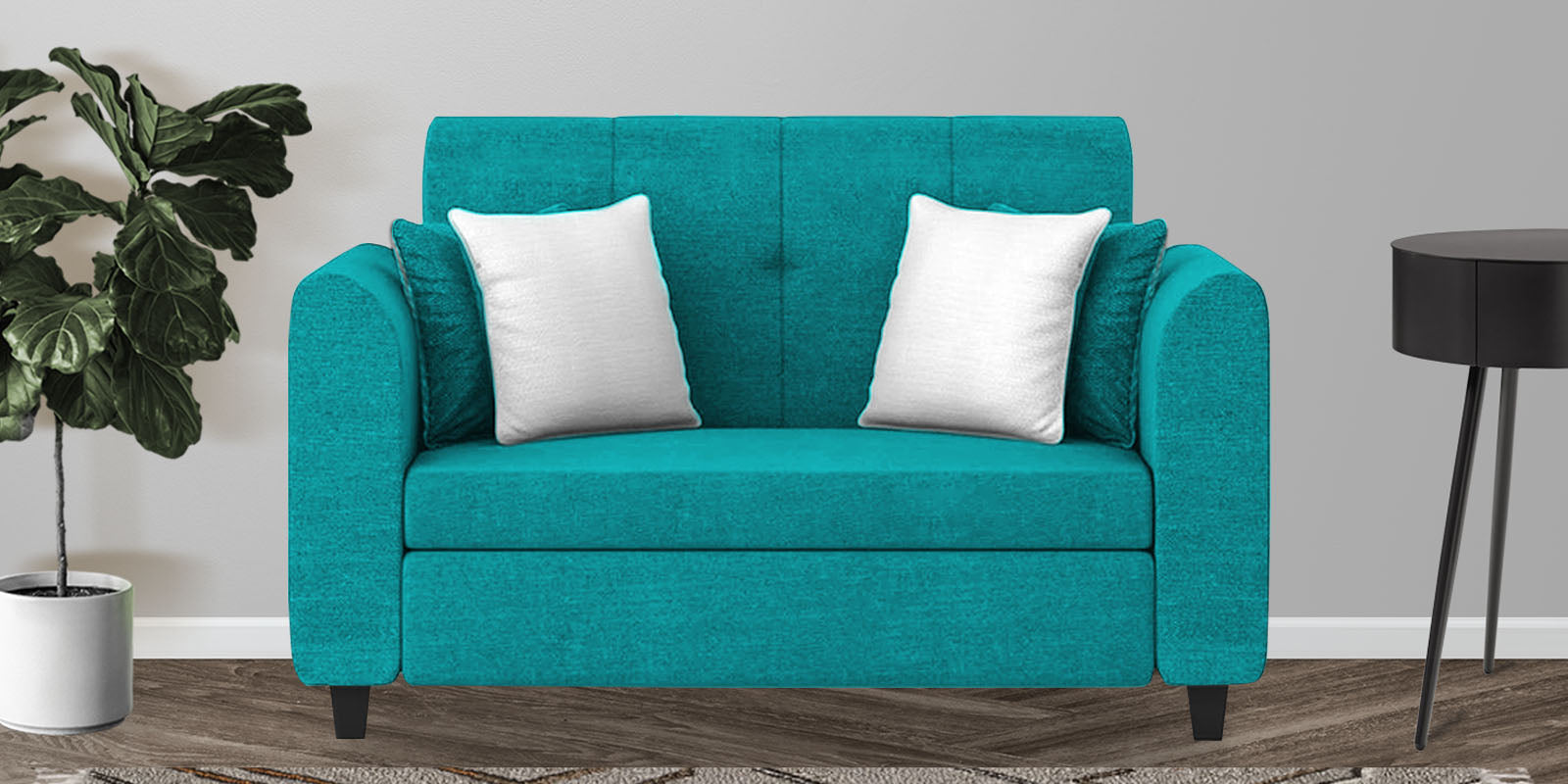 Denmark Fabric 2 Seater Sofa in Sea Green Colour