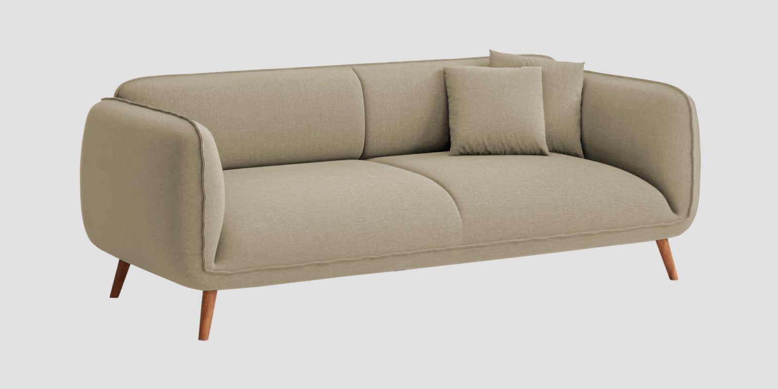 Zia Fabric 3 Seater Sofa In Honey Beige Colour