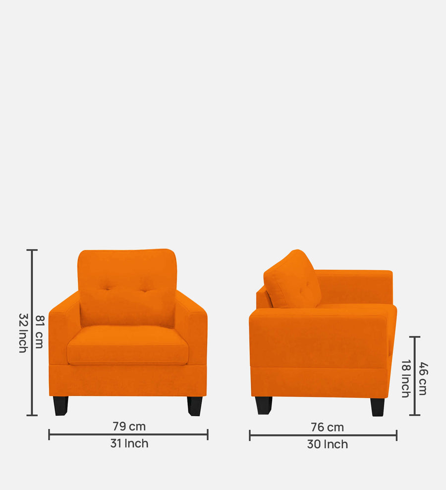 Thomas Fabric 1 Seater Sofa In Vivid Orange Colour - Febonic Living