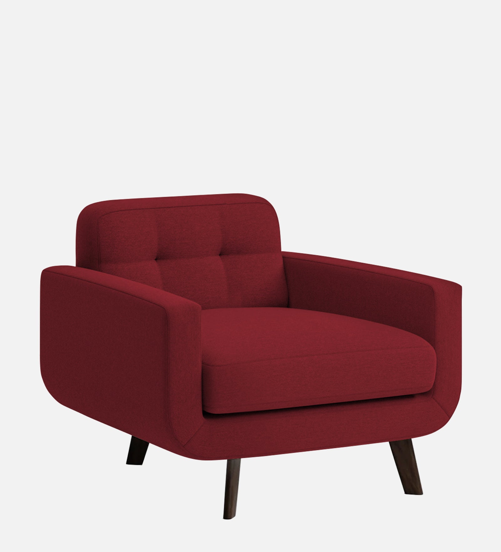 Marsela Fabric 1 Seater Sofa in Chilli Red Colour