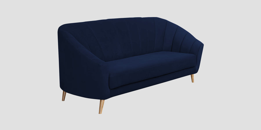 Kaylee Velvet 3 Seater Sofa In Indigo Blue Colour - Febonic Living
