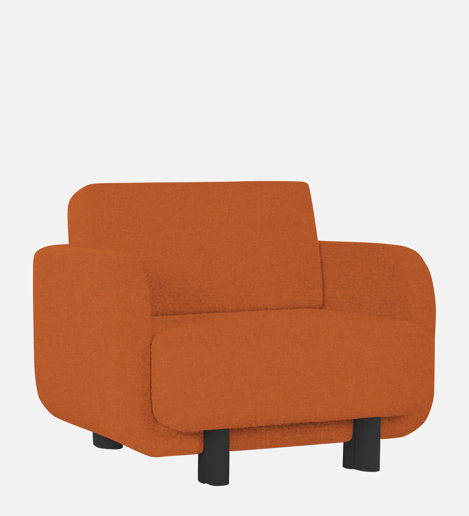 Varu Fabric 1 Seater Sofa In  Vivid Orange Colour - Febonic Living