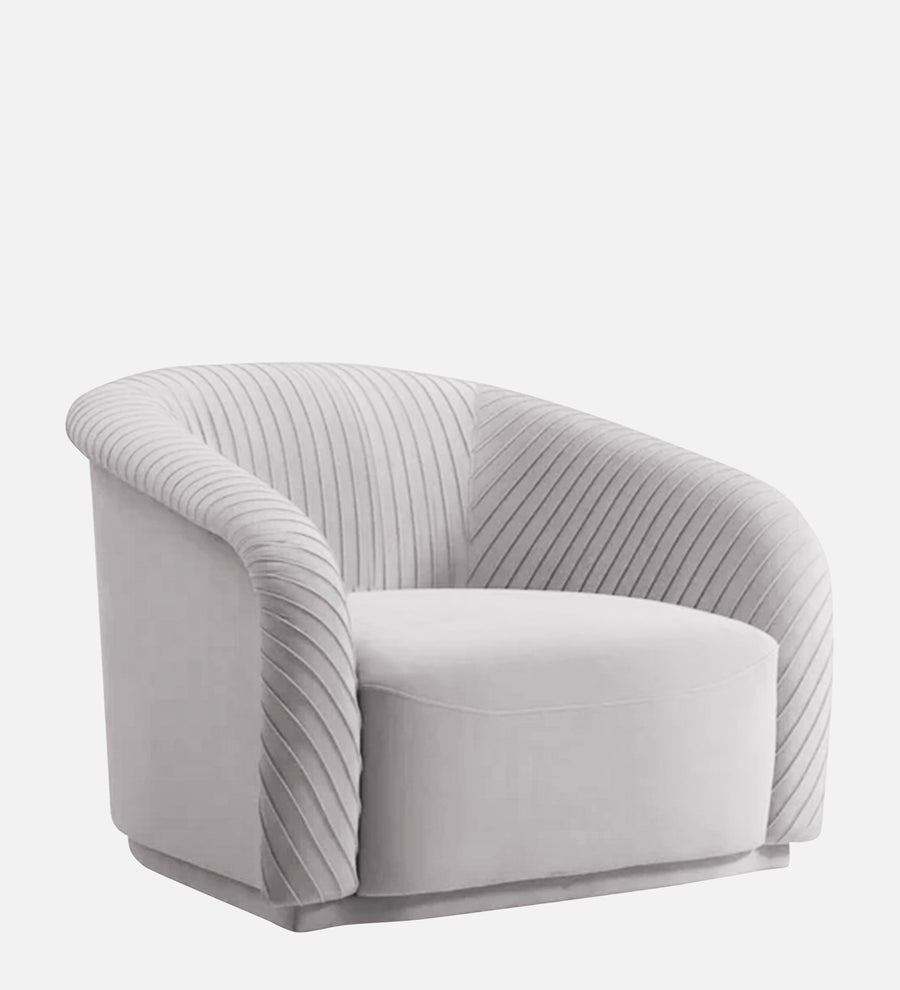 Yara Velvet Fabric 1 Seater Sofa In Concrete Grey Colour - Febonic Living