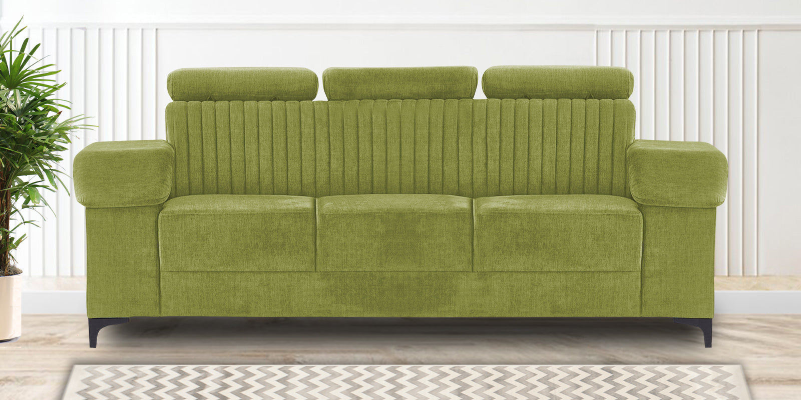 Draco Fabric 3 Seater Sofa in Lime Green Colour