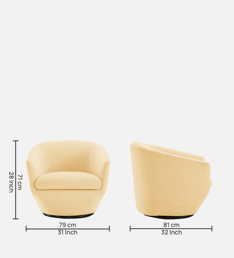 Haddie Velvet Swivel Chair In Sandy Beige Colour - Febonic Living