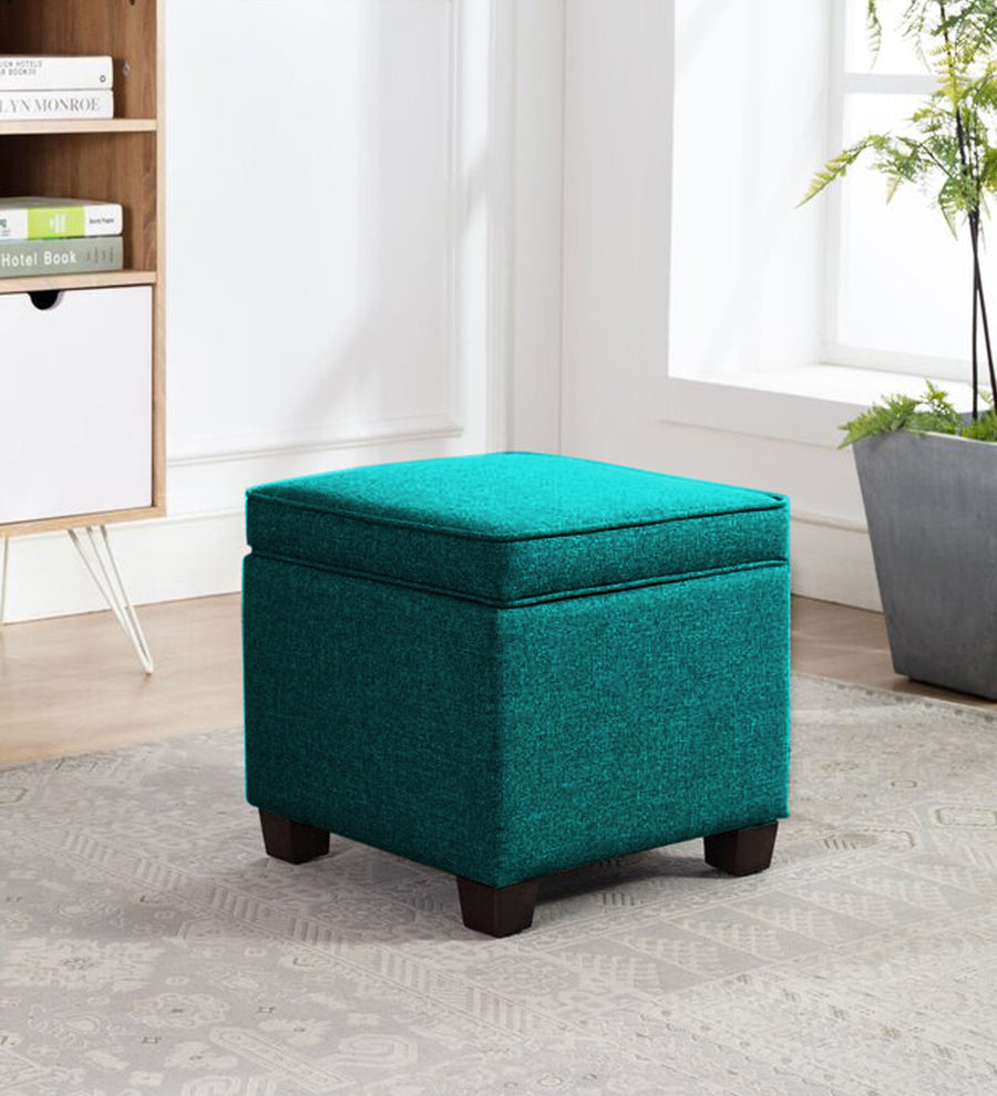 Sudan Fabric Ottoman In Sea Green Colour With Storage - Febonic Living