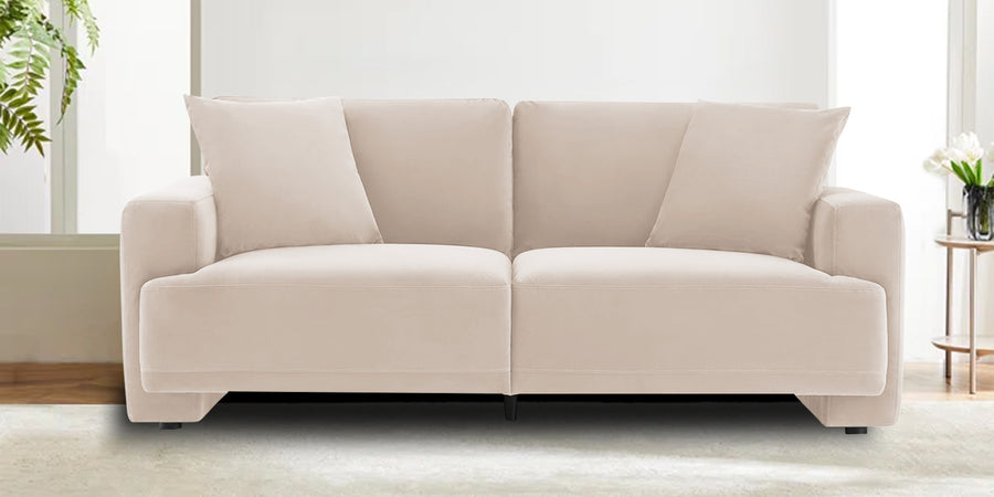 Kosta Velvet 2 Seater Sofa In Camel Beige Colour - Febonic Living