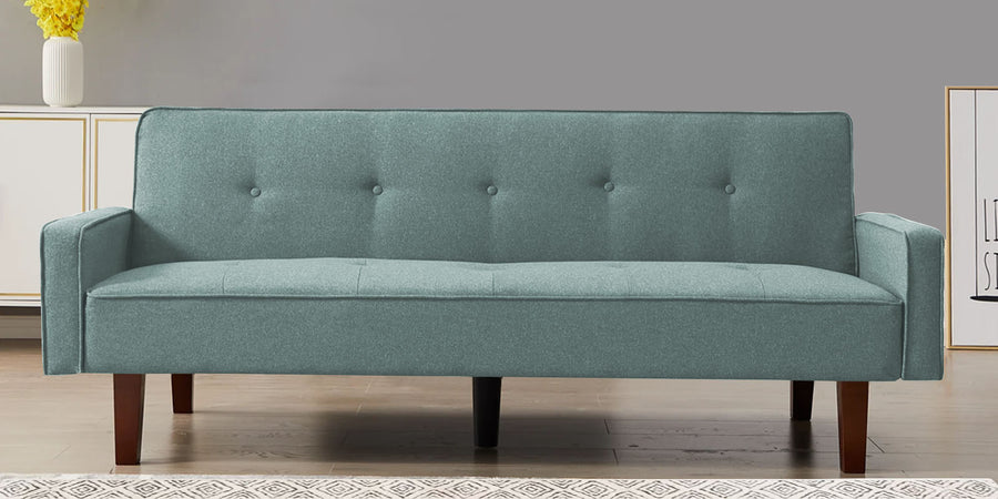 Nebia Fabric 3 Seater Convertible Sofa Cum Bed In Suka Blue Colour - Febonic Living