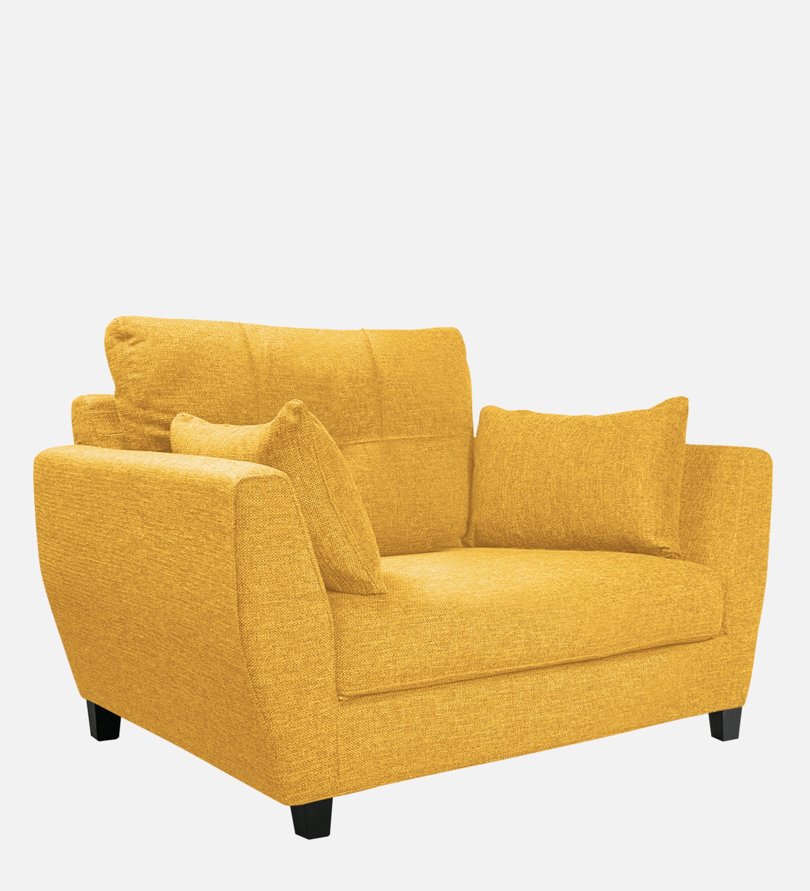 Mario Fabric 1 Seater Sofa in Bold Yellow Colour