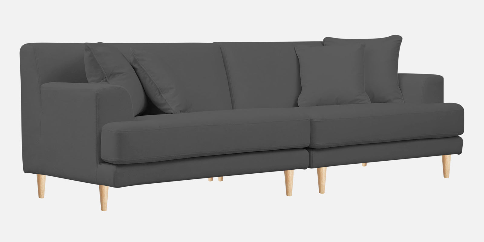 Woody Fabric 4 Seater Sofa in Pure Grey Colour