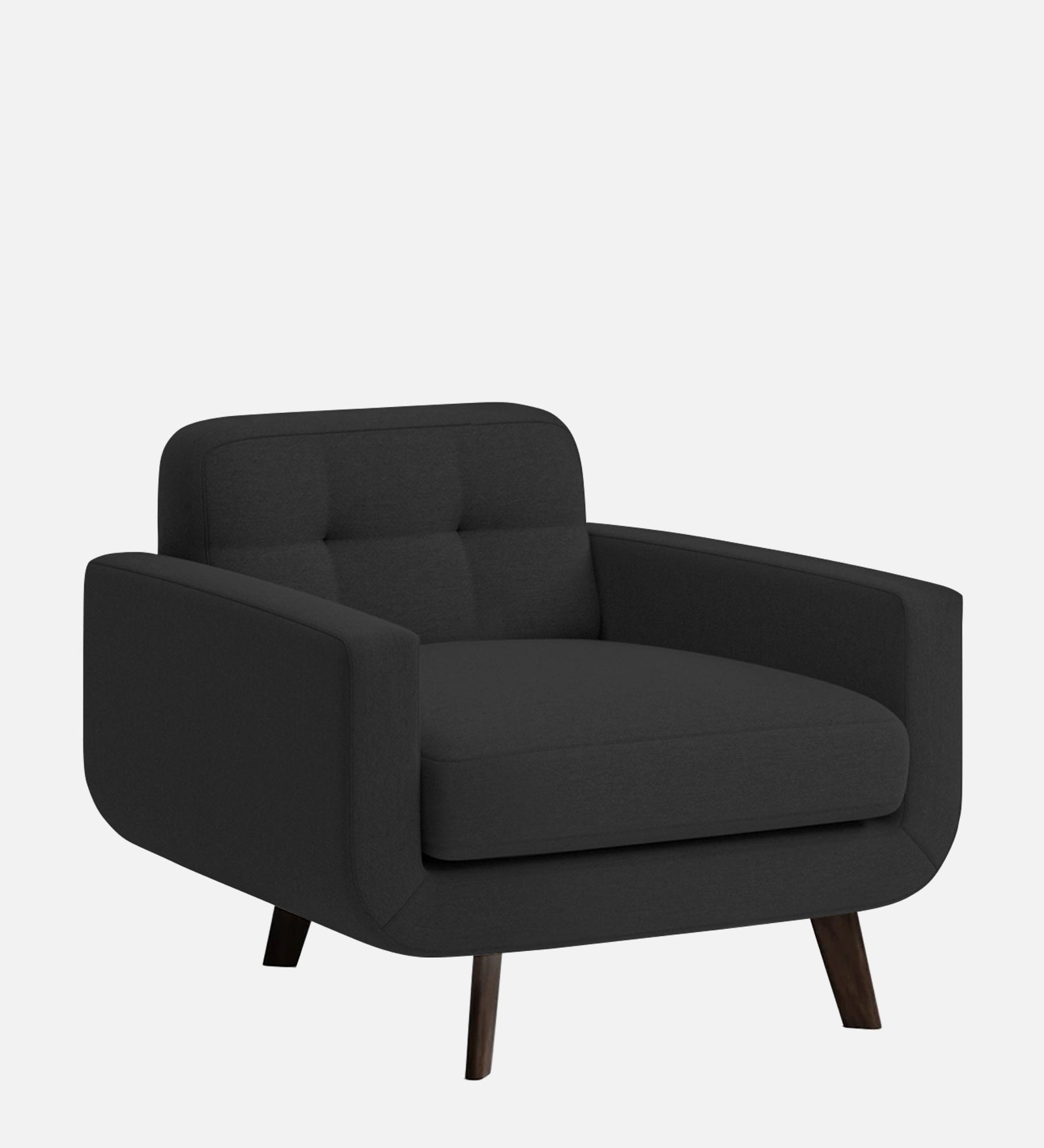 Marsela Fabric 1 Seater Sofa in Bitter Black Colour