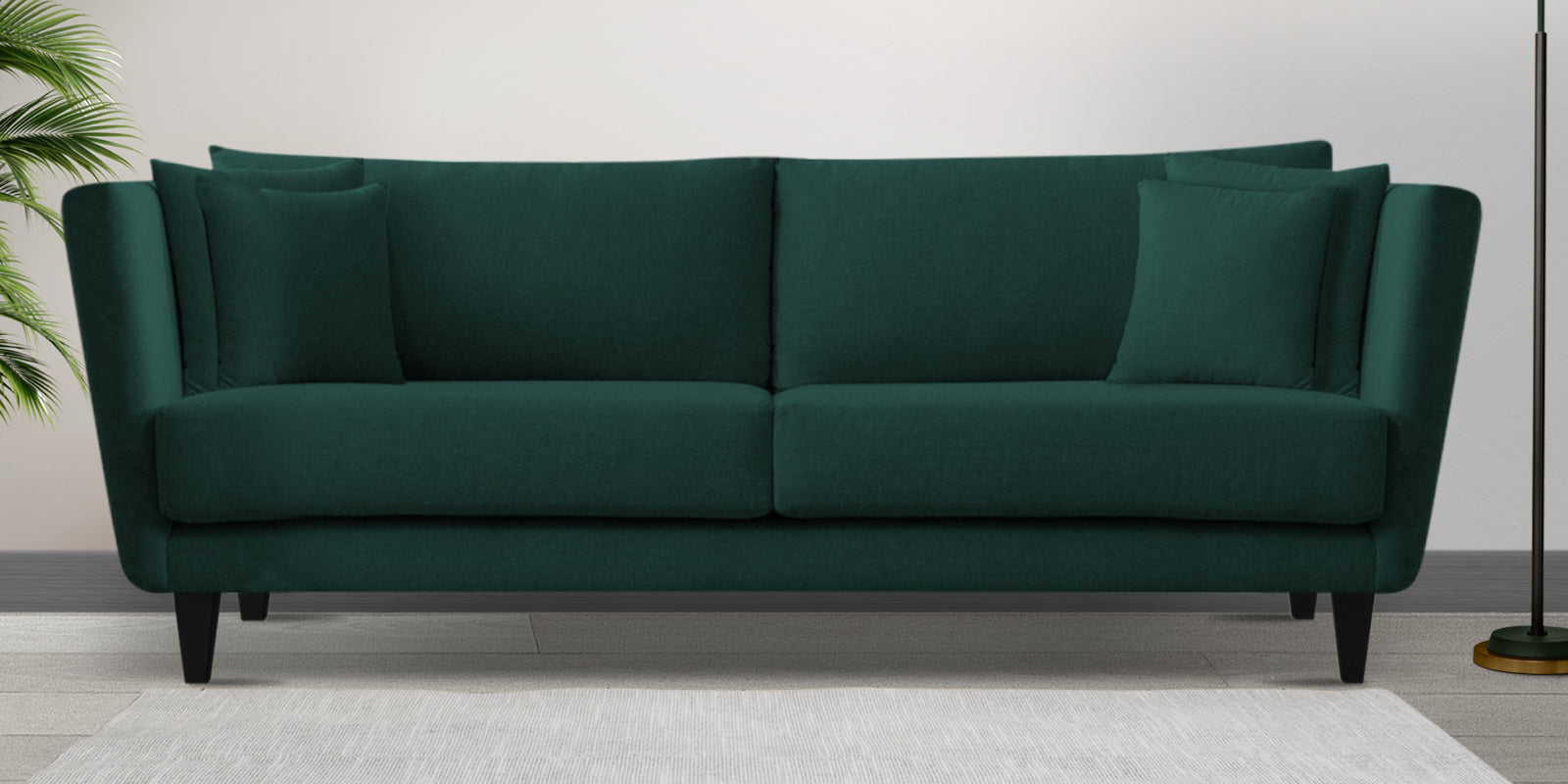 Norway Velvet 3 Seater Sofa In Forest Green Colour