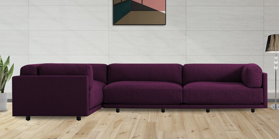 Nixon Fabric 6 Seater Rhs Corner Sofa In Greek Purple Colour - Febonic Living
