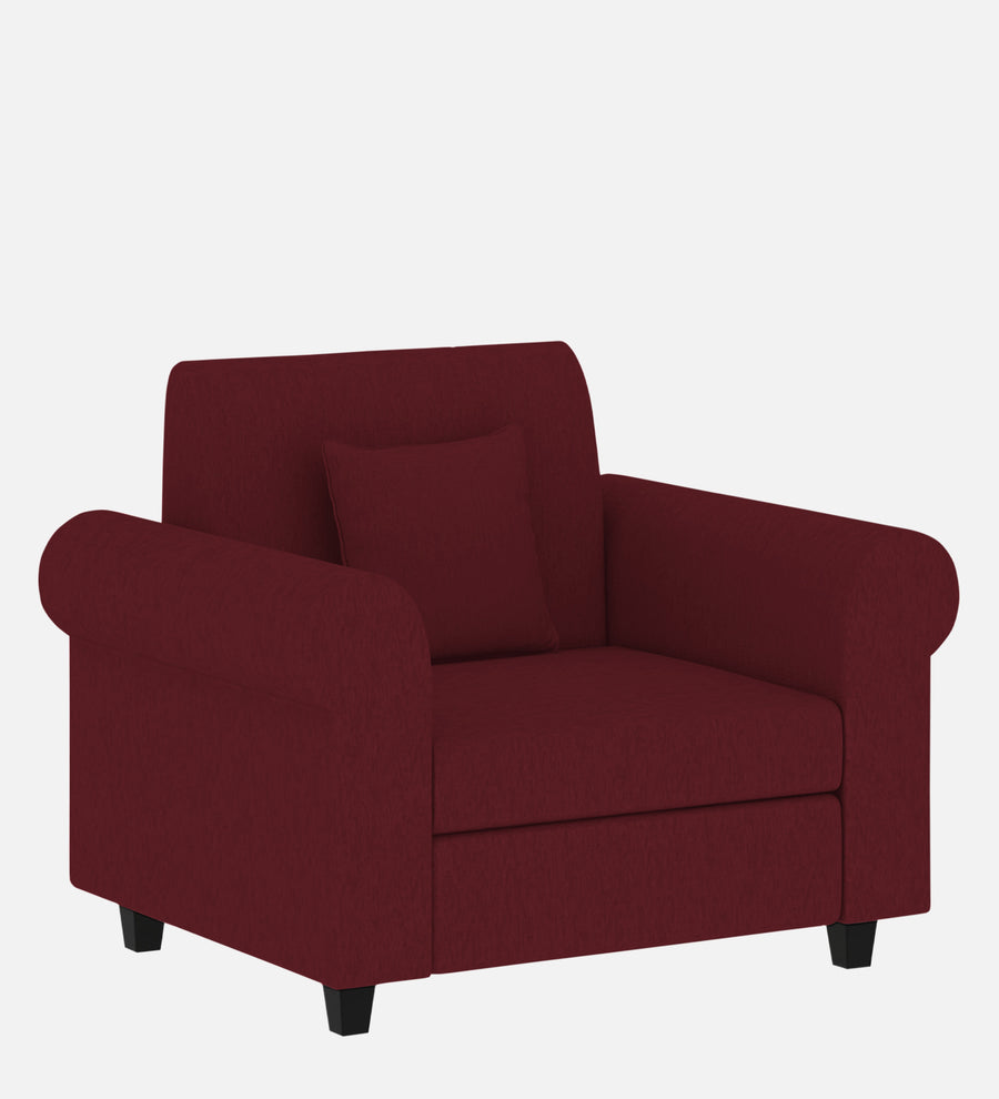 Derado Fabric 1 Seater Sofa In Blood Maroon Colour - Febonic Living