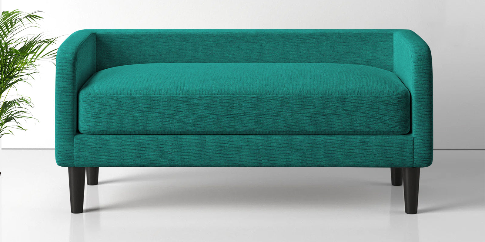 Maya Fabric Bench In Sea Green Colour