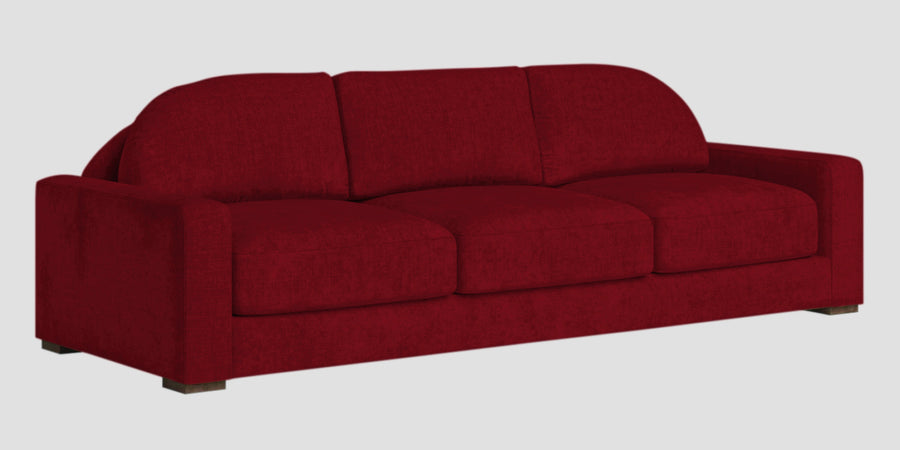 Dara Fabric 3 Seater Sofa In Ruby Red Colour - Febonic Living