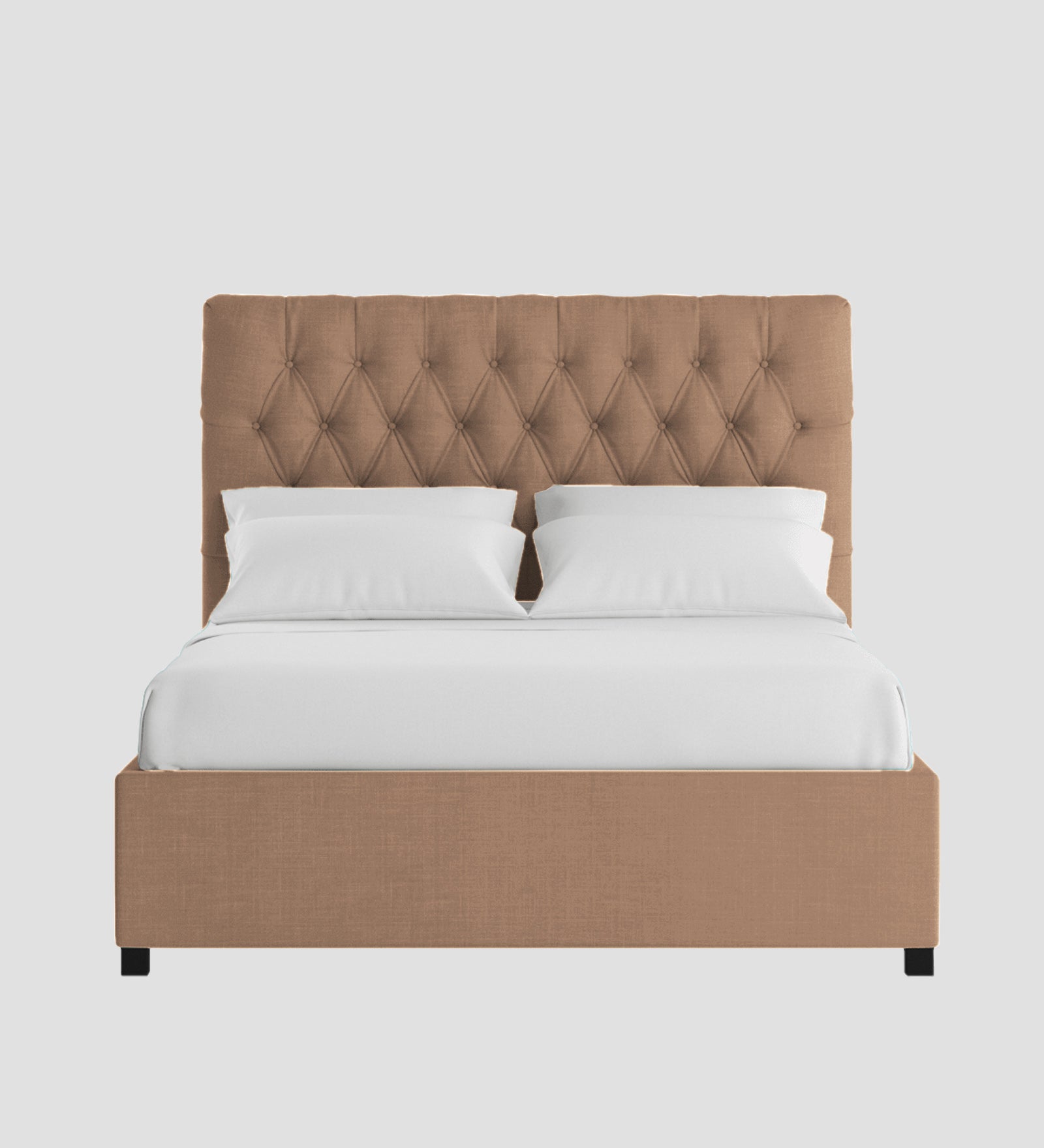 Isko Fabric King Size Bed In Cosmic Beige Colour With Storage Box - Febonic Living