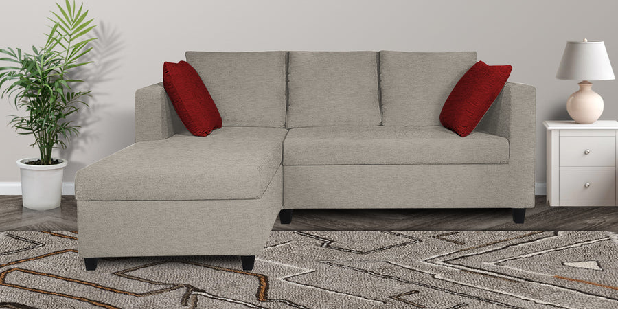 Nebula Fabric Rhs Sectional Sofa 2 Lounger In Ash Grey Colour - Febonic Living