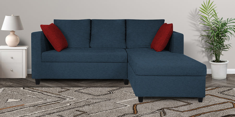 Nebula Fabric Lhs Sectional Sofa 2 Lounger In Light Blue Colour - Febonic Living