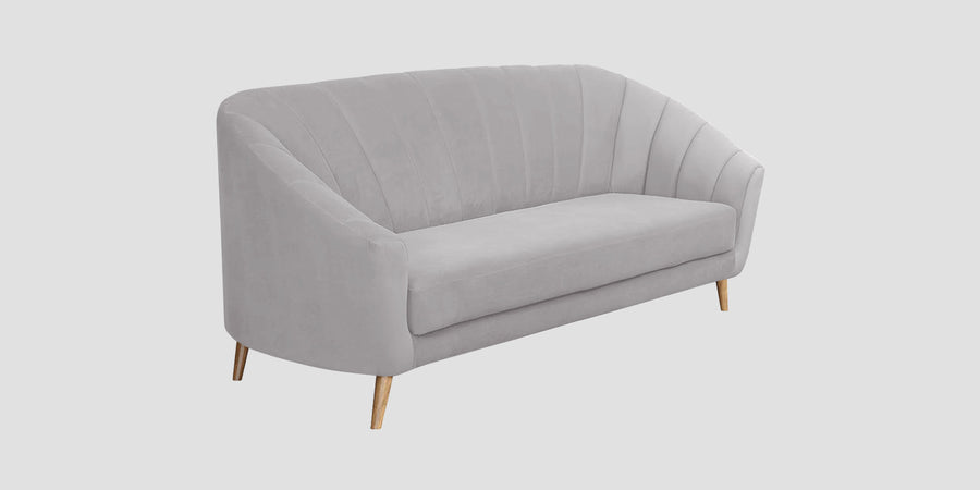 Kaylee Velvet 3 Seater Sofa In Concrete Grey Colour - Febonic Living