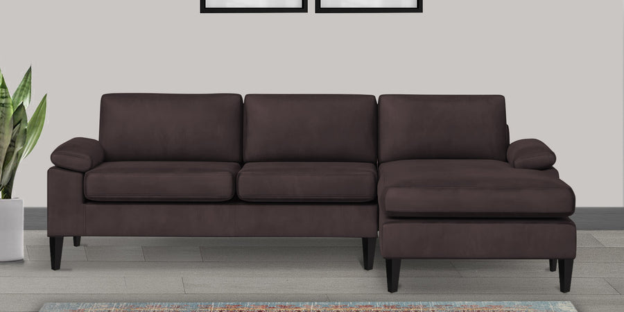 Vegas Velvet Lhs Sectional Sofa 3 Lounger In Mocha Brown Colour - Febonic Living