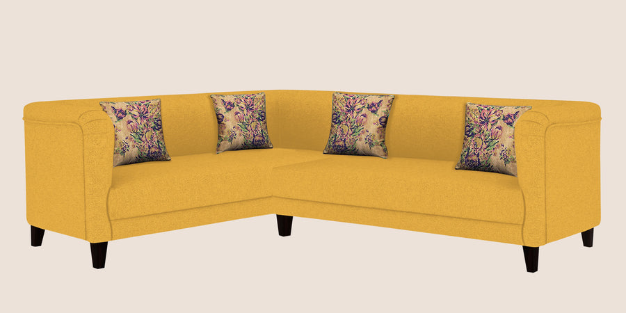 Niki Fabric Corner Sofa In Bold Yellow Colour - Febonic Living