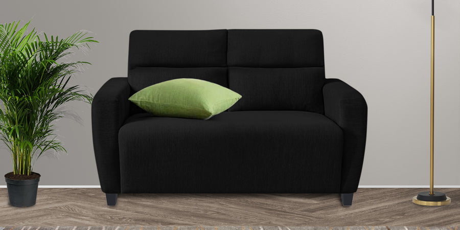 Bakadi Fabric 2 Seater Sofa In Zed Black Colour - Febonic Living